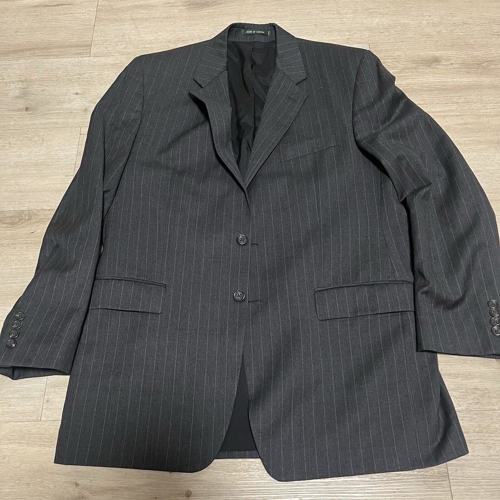 Lauren Ralph Lauren Gray Pinstripe Sz 42L Mens Sports Coat Suit Jacket